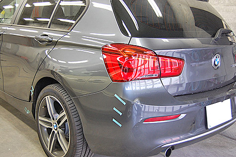 BMW 118i LCIの板金塗装修理