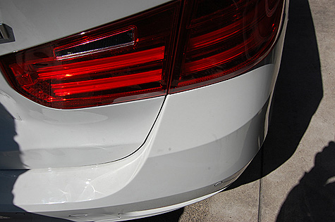 BMW･320d･ツーリング(F31)のリヤバンパ—の傷