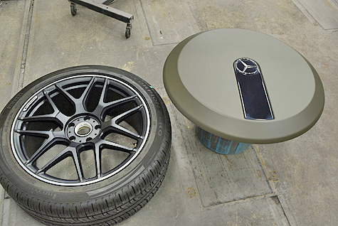 �C�����I�����AMG�G63 (W463A)�̃X�y�A�^�C���J�o�[�ƃz�C�[��