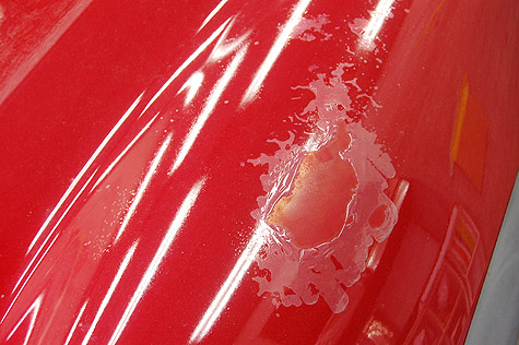 ミニの板金塗装 修理実績 ミニ クーパー R50 のボンネットの塗装の劣化修理 東京 荒川区の和光自動車鈑金