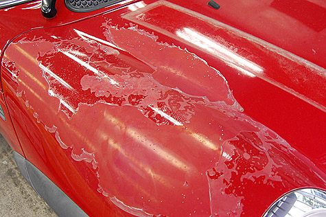ミニの板金塗装 修理実績 ミニ クーパーのボンネット塗装の劣化修理