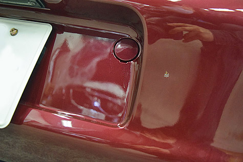 ポルシェ･911･ターボSのリヤバンパー右側の傷